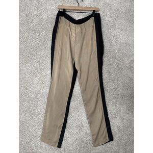 8PM Made In Italy‎ Viscose Elasticized Waist Tapered Leg Pants In Black/Beige